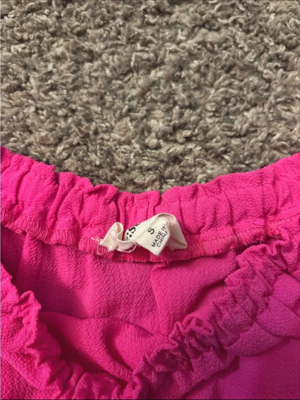 Pink Off-Shoulder Ruffle Romper - Picture 2 of 3